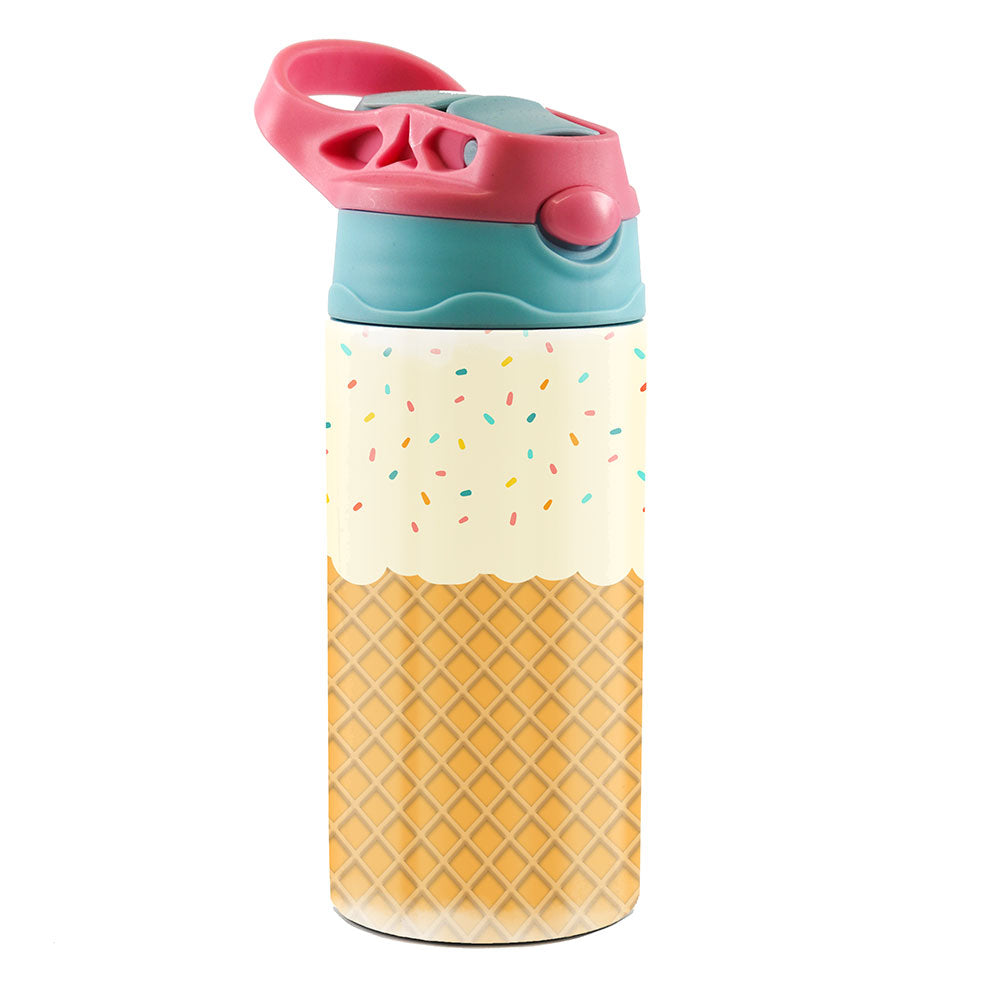 Trend Setters Original (Ice Cream Cone) 12 oz Stainless Steel Water Bottle with Pink and Blue Lid SSKIDPB0036
