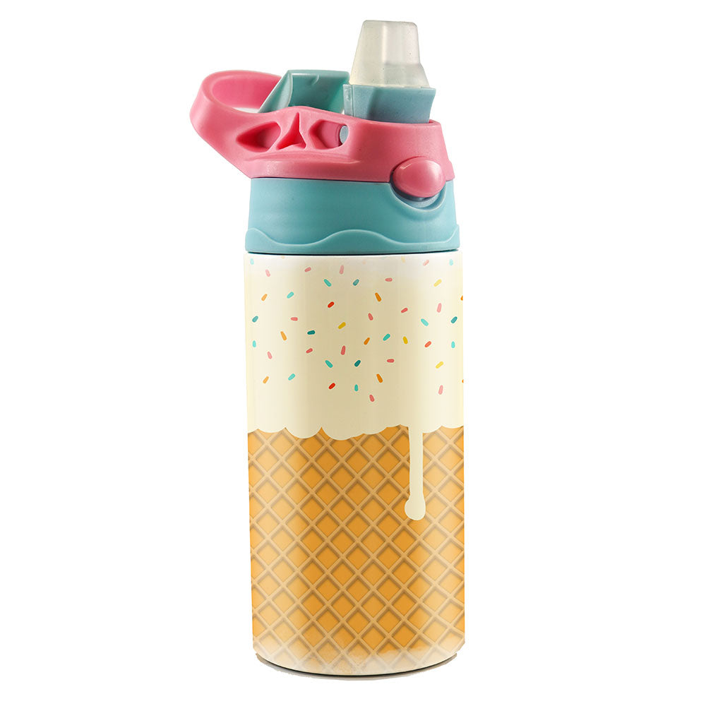 Trend Setters Original (Ice Cream Cone) 12 oz Stainless Steel Water Bottle with Pink and Blue Lid SSKIDPB0036