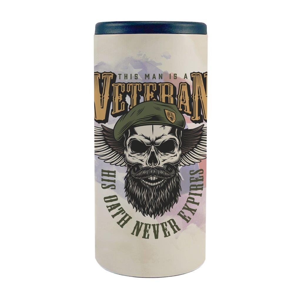 Career Collection (Veterans Oath) 12 Oz Stainless Steel Slim Can Cooler SSKOOW0007