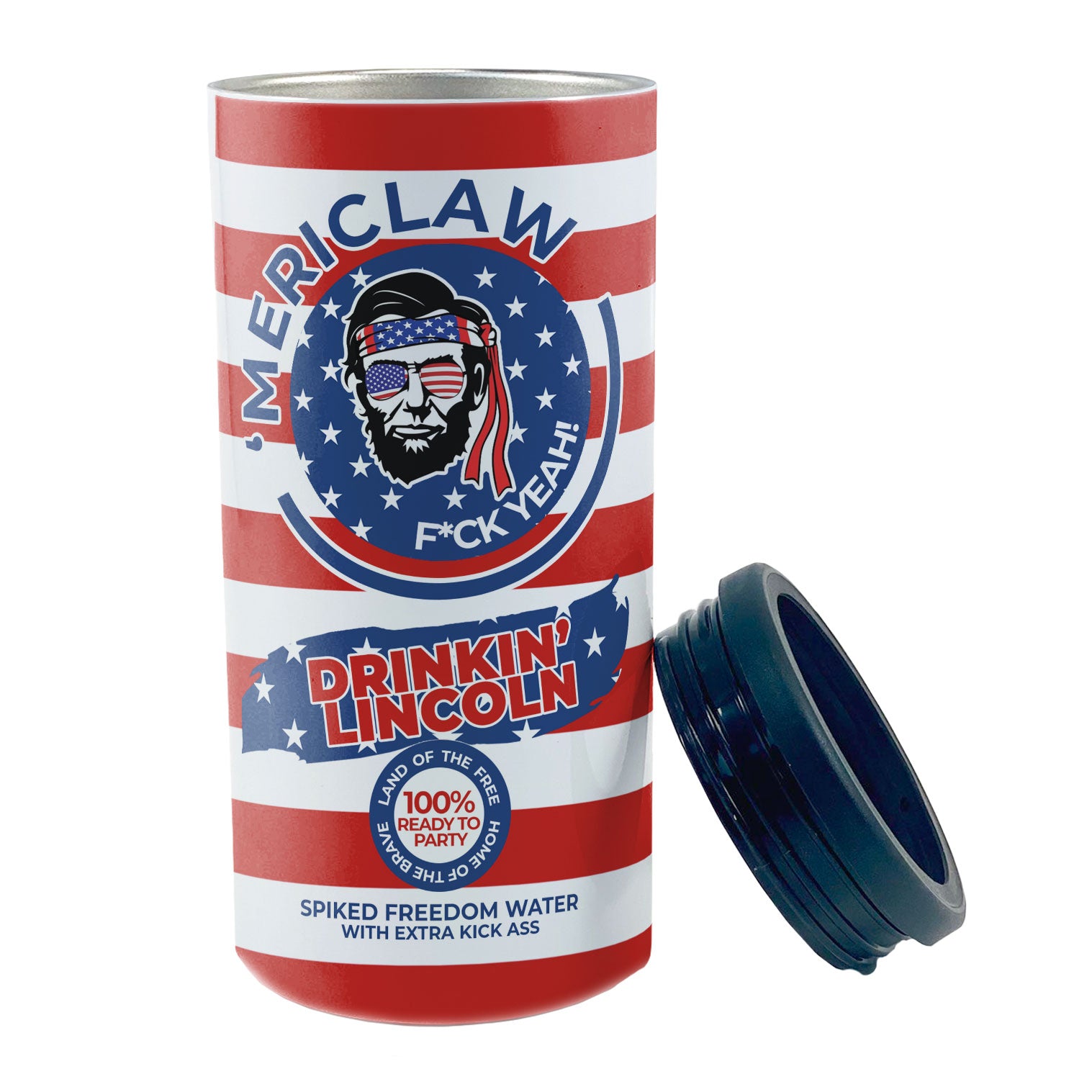 Patriot Collection (Drinkin Lincoln) 12 oz Stainless Steel Slim Can Cooler SSKOOW0011