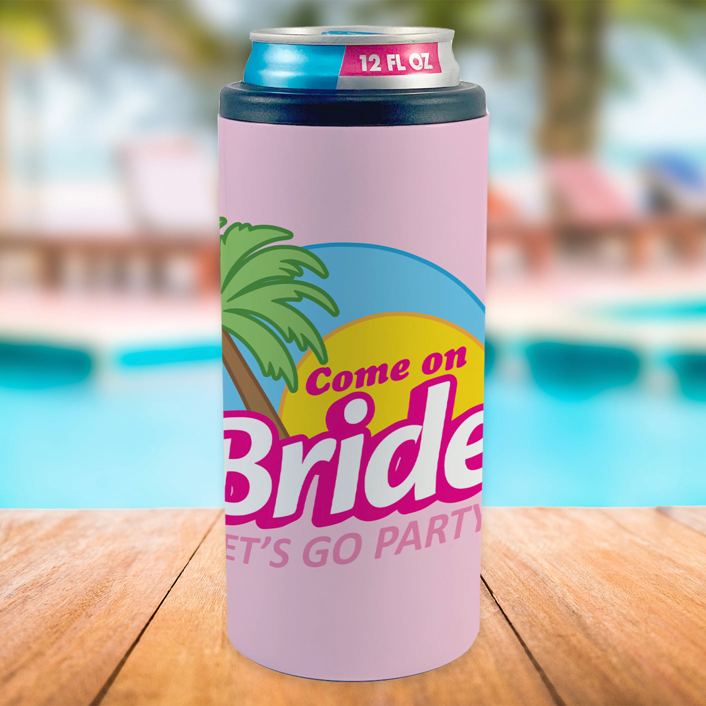 Bridal Collection (Come on Bride Let's Go Party) 12 oz Slim Can Cooler