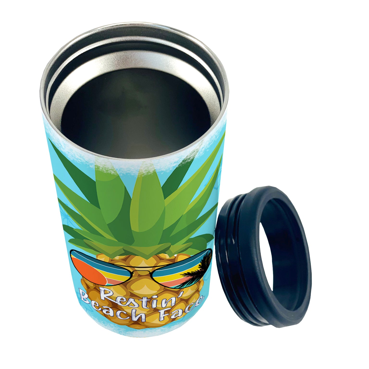 Vacation Collection (Restin Beach Face) 12 Oz Slim Can Cooler