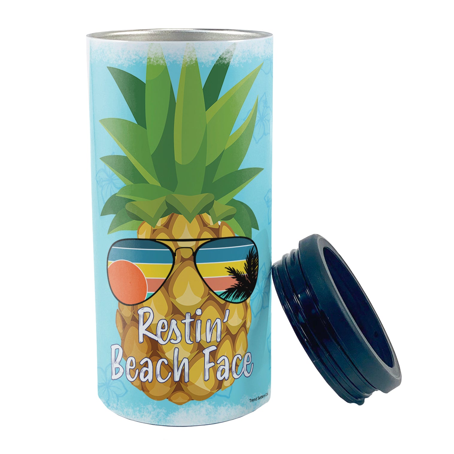 Vacation Collection (Restin Beach Face) 12 Oz Slim Can Cooler