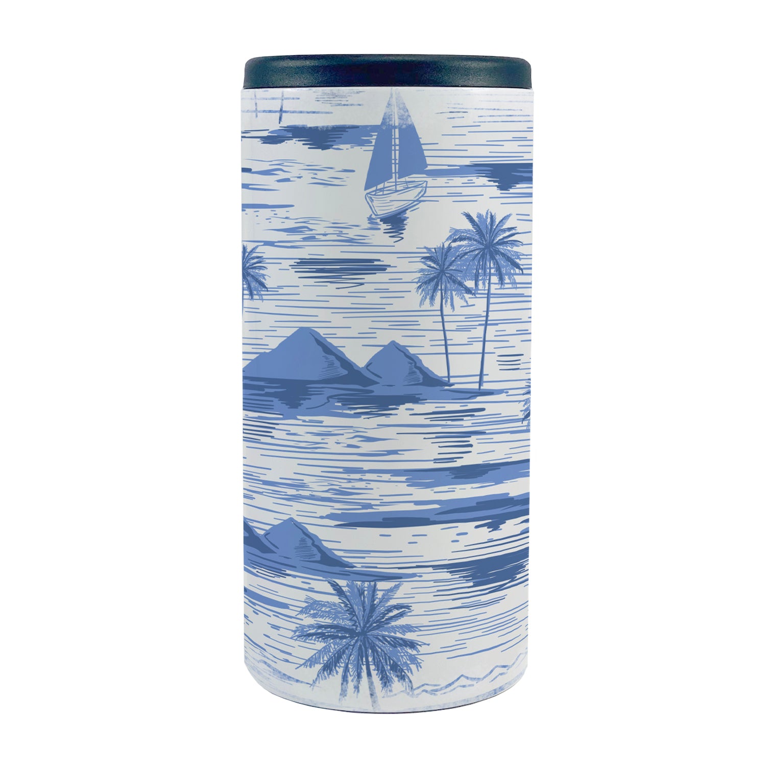 Vacation Collection (Tropical Print) 12 Oz Stainless Steel Slim Can Cooler SSKOOW0019