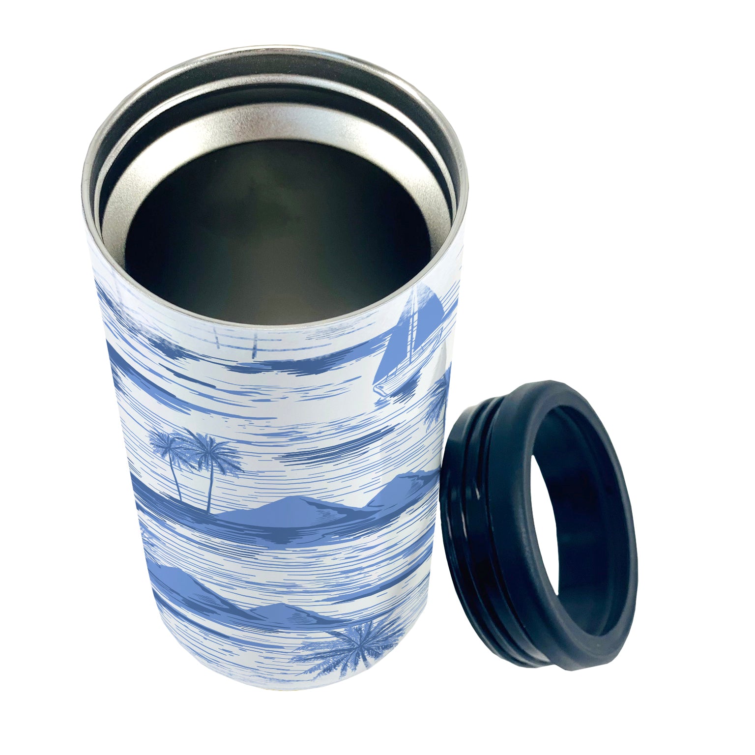 Vacation Collection (Tropical Print) 12 Oz Stainless Steel Slim Can Cooler SSKOOW0019