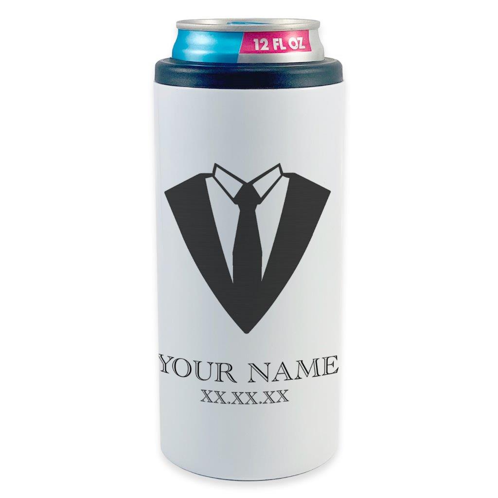 Trend Setters Original (Groomsman Tuxedo - Personalized) 12 oz Stainless Steel Slim Can Cooler SSKOOW0033