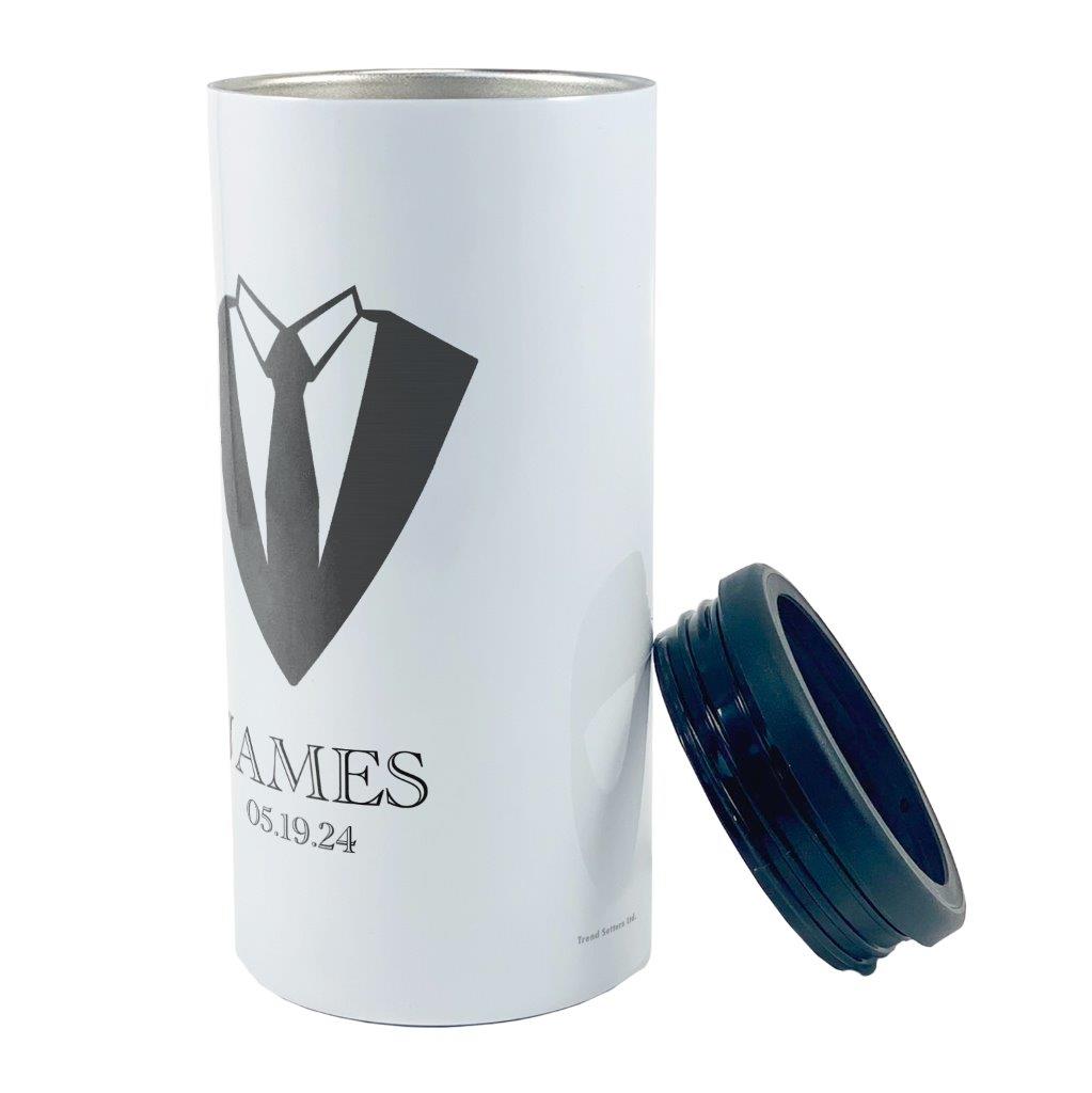 Trend Setters Original (Groomsman Tuxedo - Personalized) 12 oz Stainless Steel Slim Can Cooler SSKOOW0033