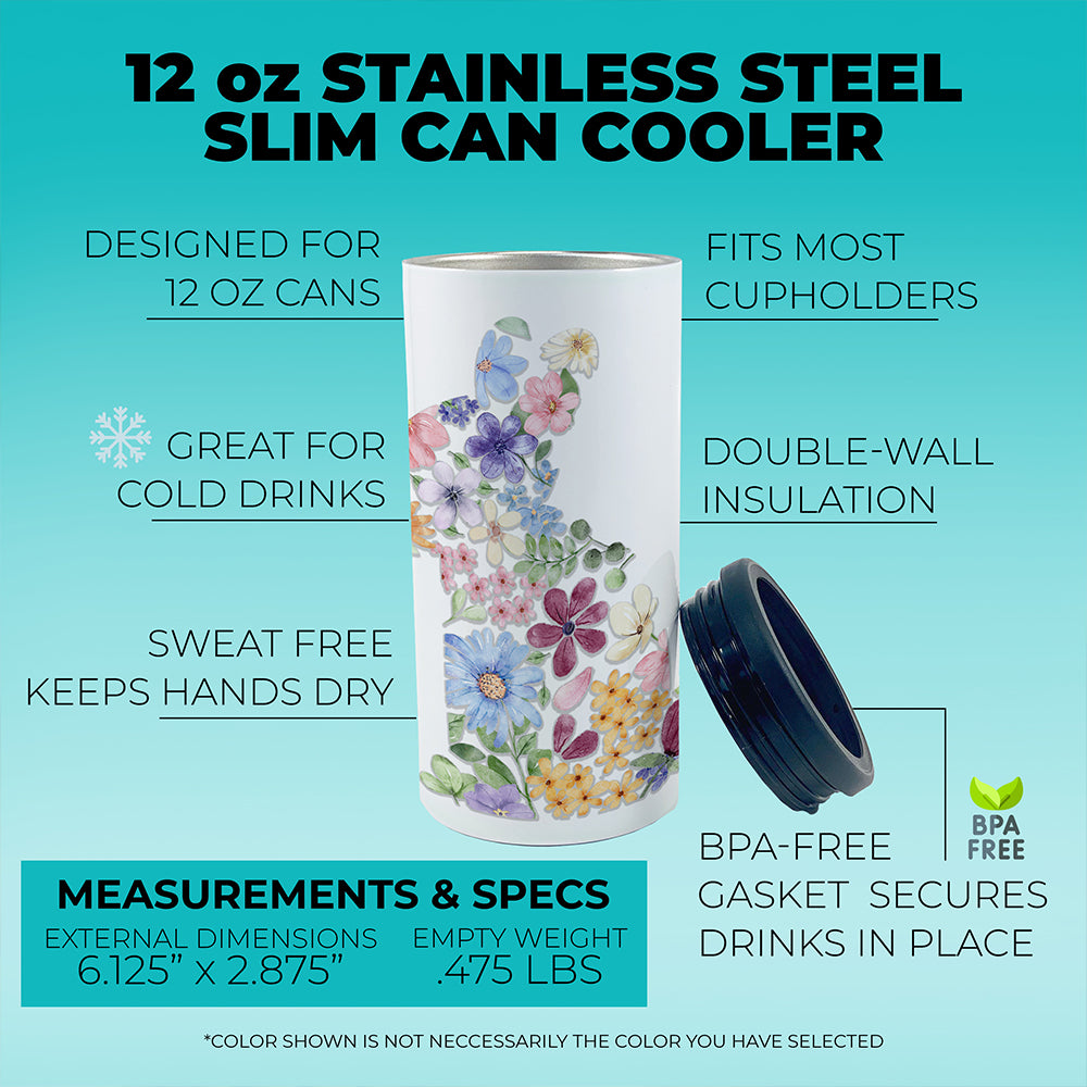 Trend Setters Original (Floral Bunny) 12 Oz Slim Can Cooler SSKOOW0039