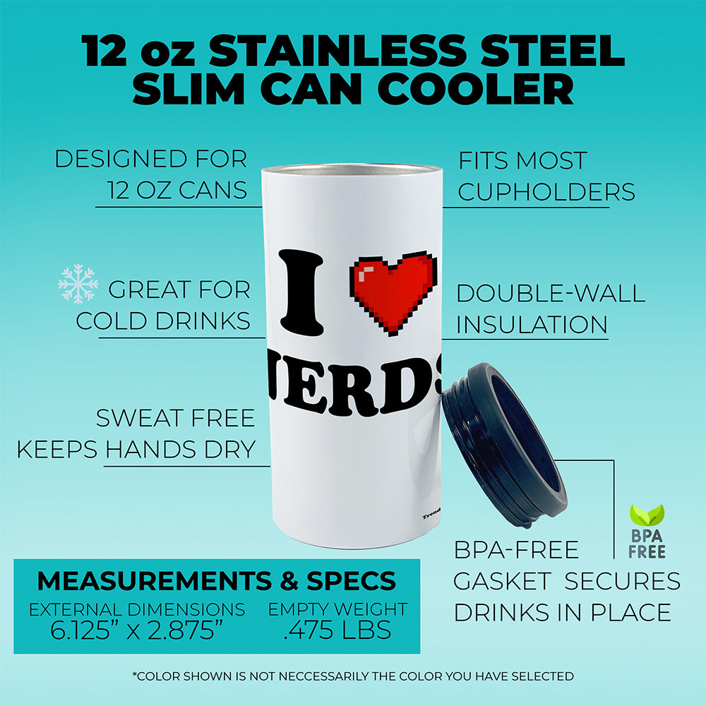 Trend Setters Original (I Heart Nerds) 12 Oz Slim Can Cooler SSKOOW0042