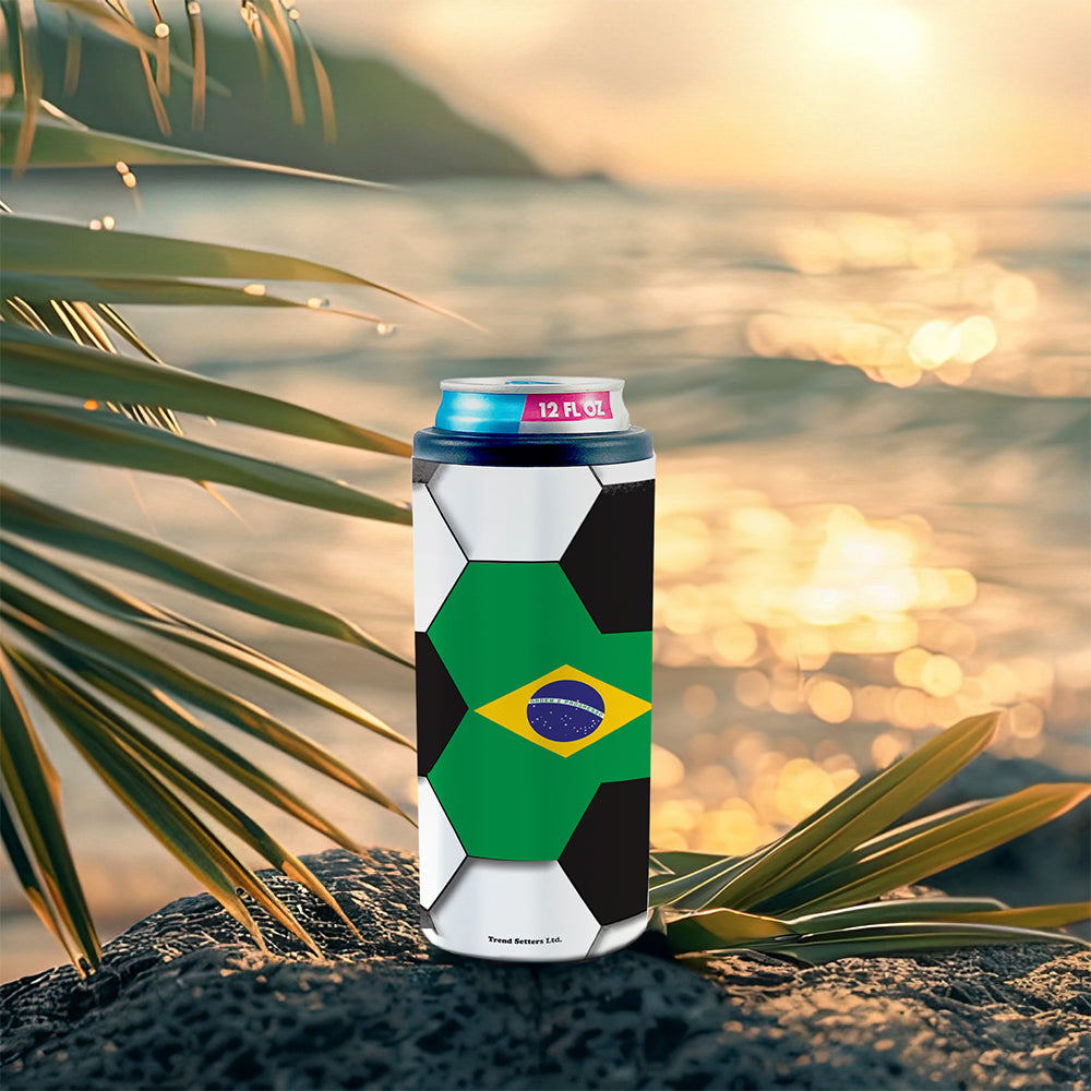 Trend Setters Original (Soccer Flag) Personalized 12 Oz Slim Can Cooler SSKOOW0043