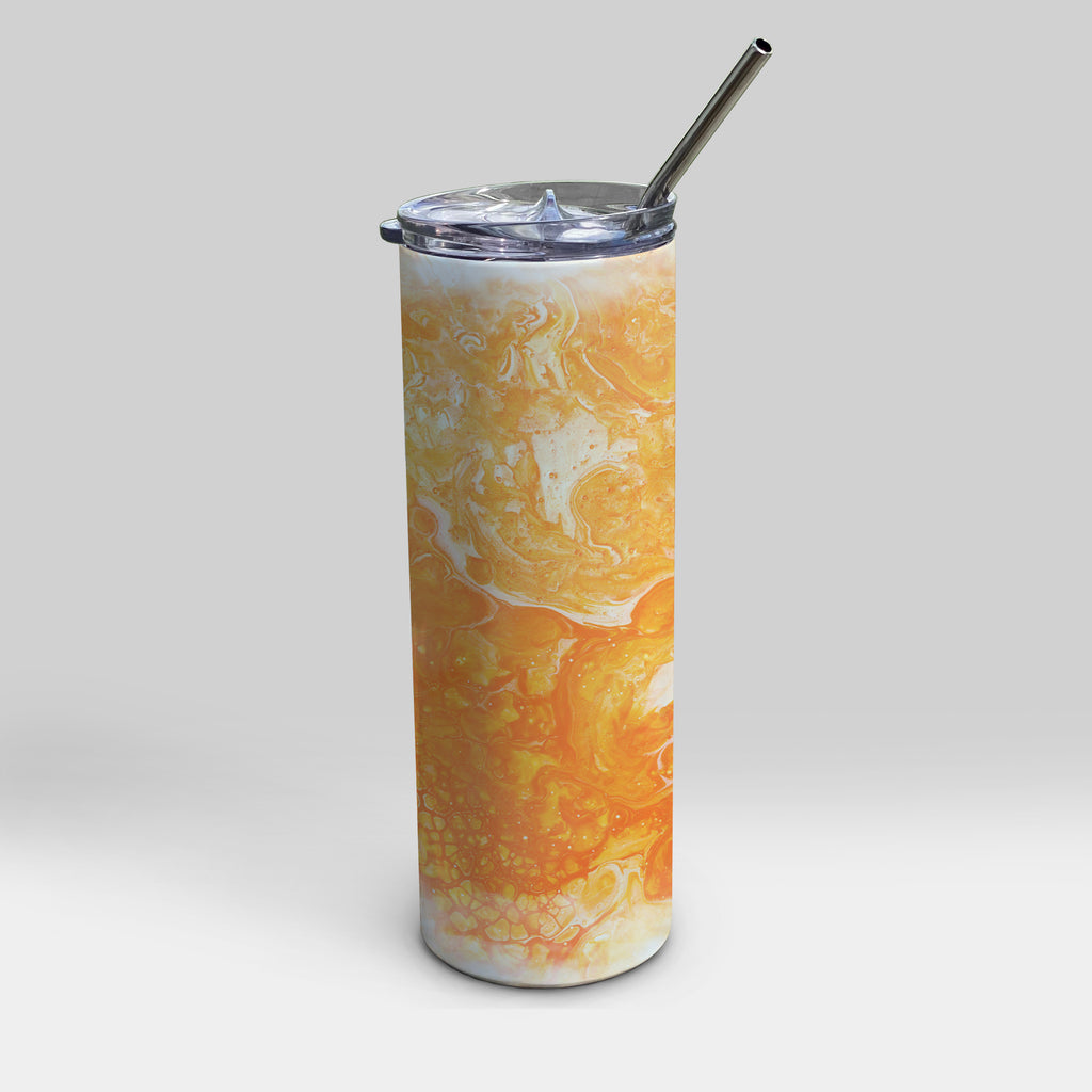 Trend Setters Original (Orange Marble) 20oz Stainless Steel Travel Tumbler with Straw