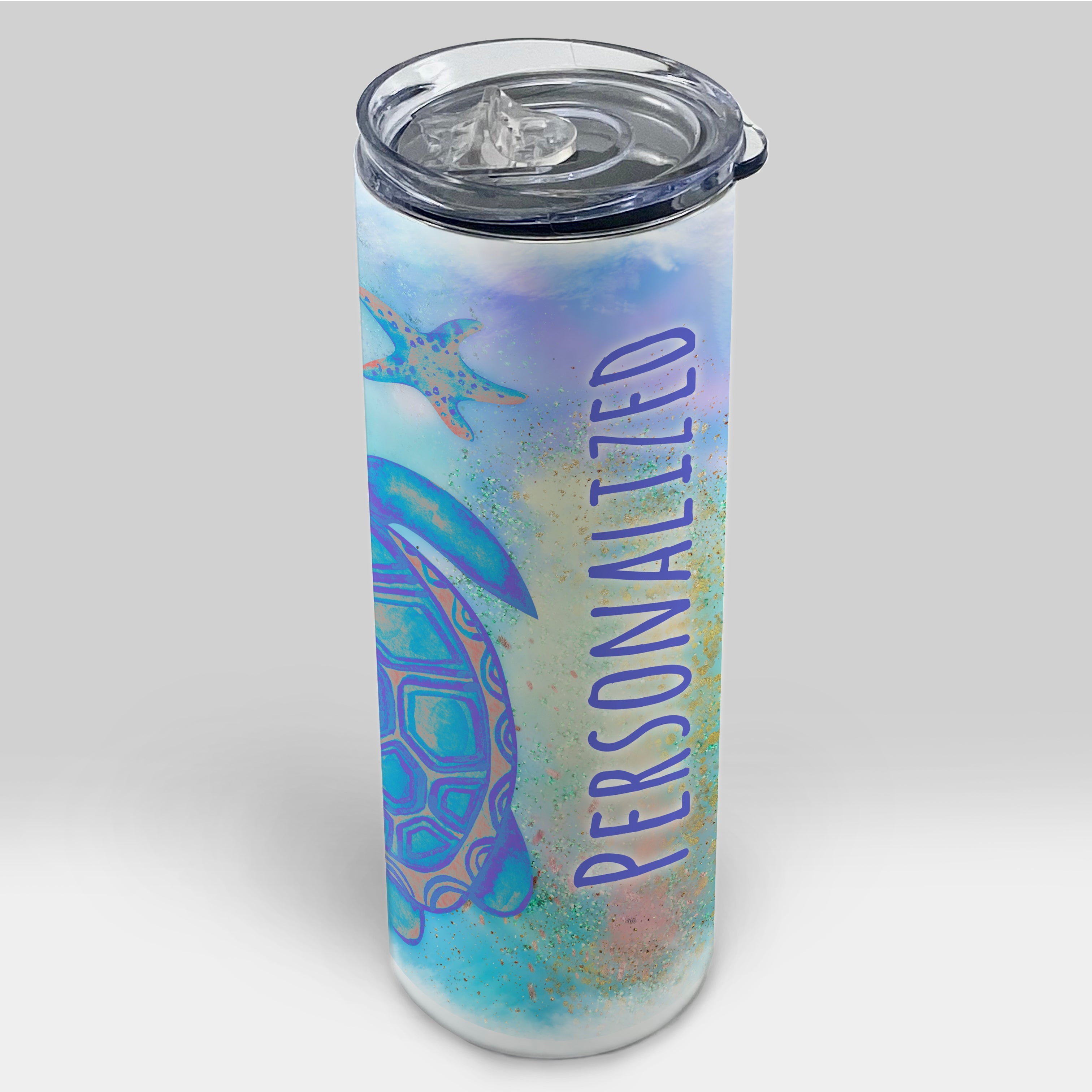 Trend Setters Originals (Sea Turtles - Personalized) 20 Oz Stainless Steel Travel Tumbler with Straw