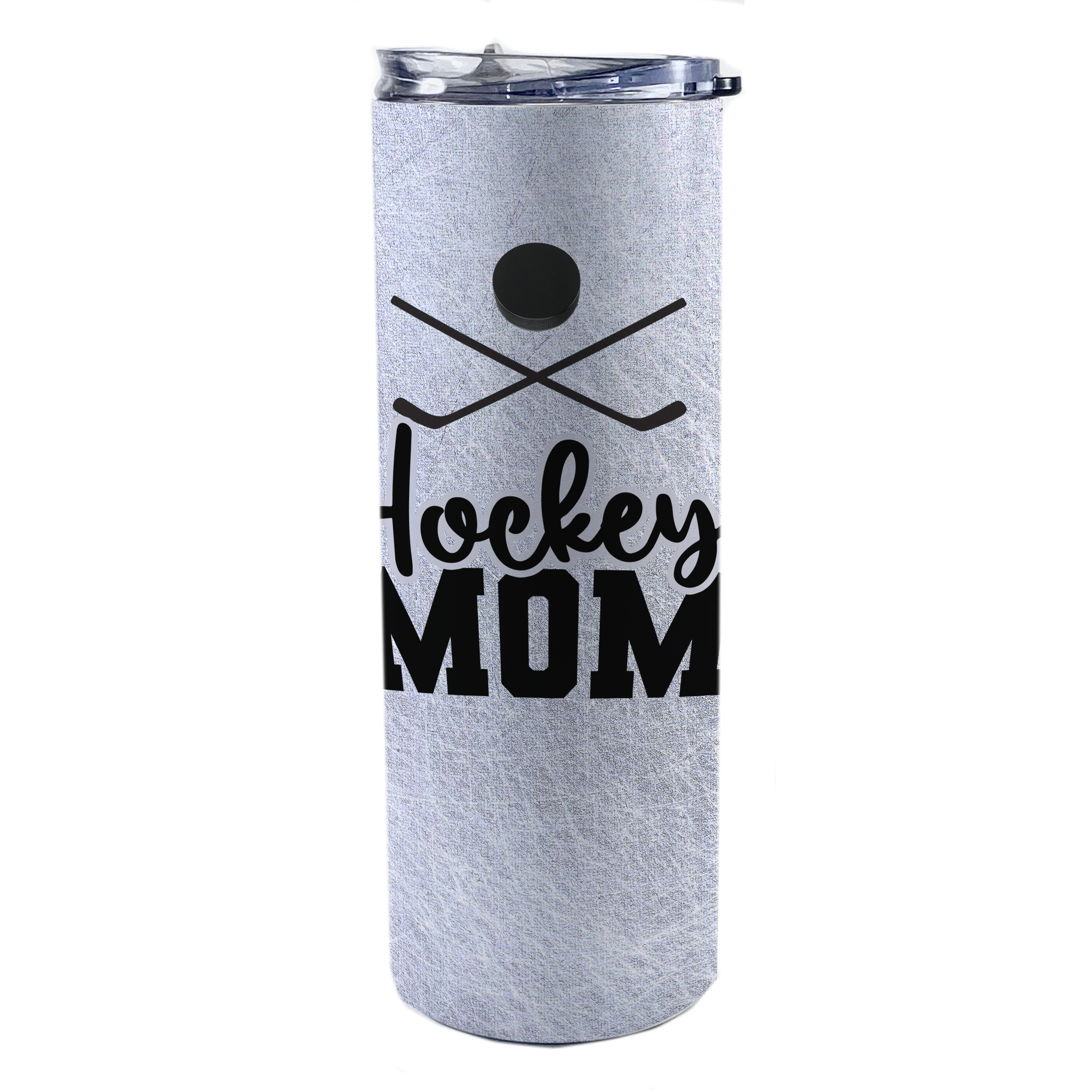Sports Collection (Hockey Mom - Personalized) 20 Oz Stainless Steel Travel Tumbler with Straw (White)