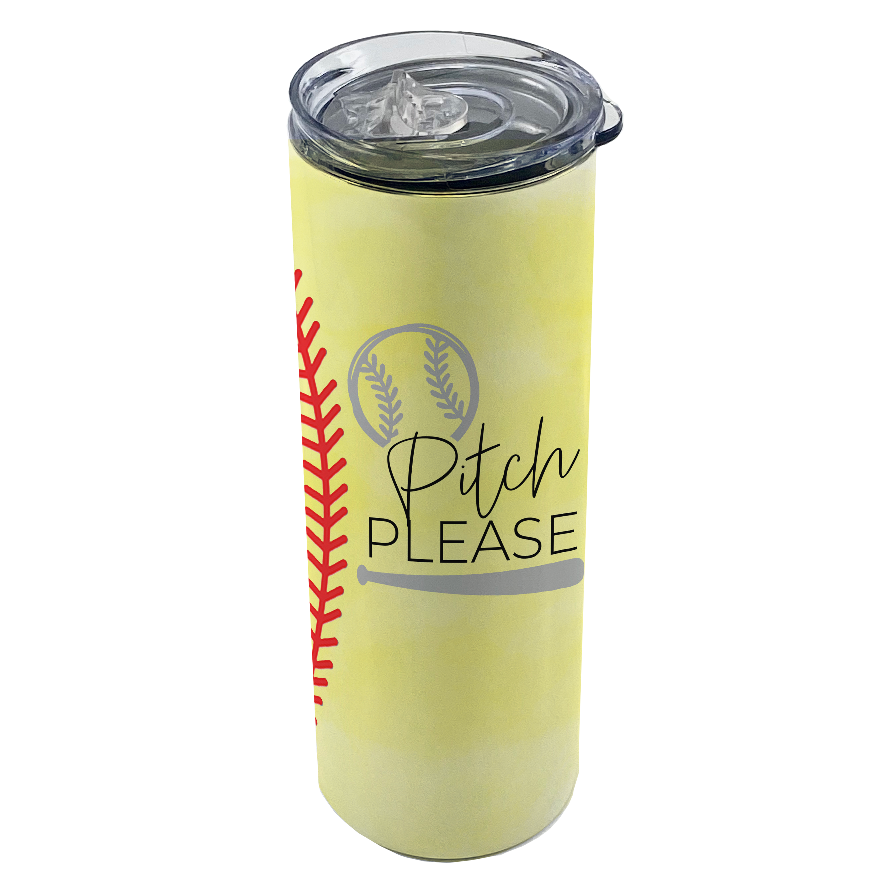 Sports Collection (Pitch Please - Softball) 20 Oz Stainless Steel Travel Tumbler with Straw SSTUMW0068