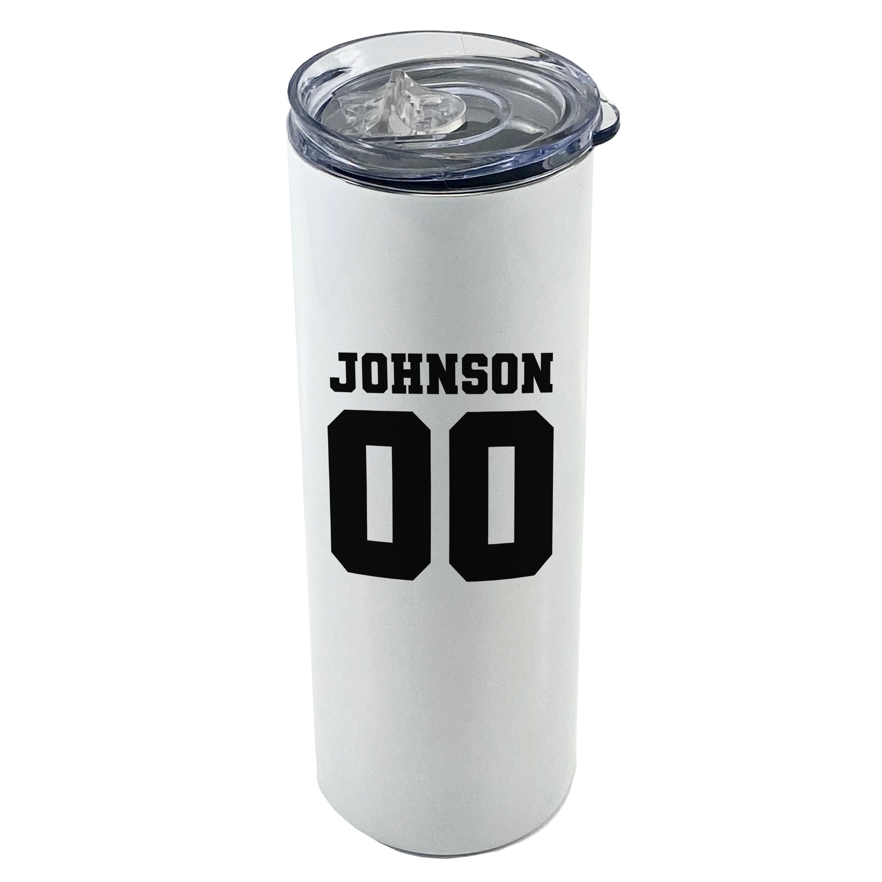 Sports Collection (Game Day – Basketball - Personalized) 20 Oz Stainless Steel Travel Tumbler with Straw (White)