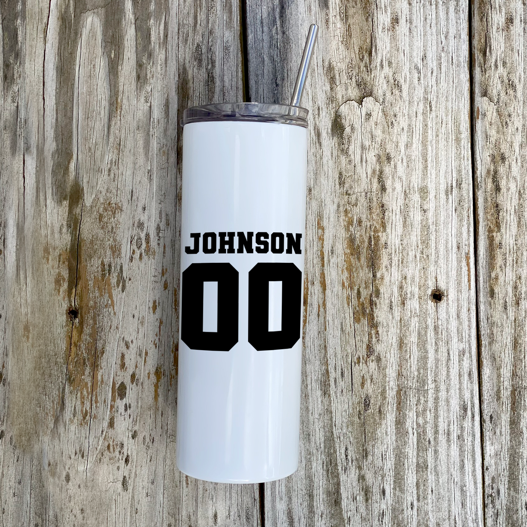 Sports Collection (Softball Game Day - Personalized) 20 Oz Stainless Steel Travel Tumbler with Straw (White)