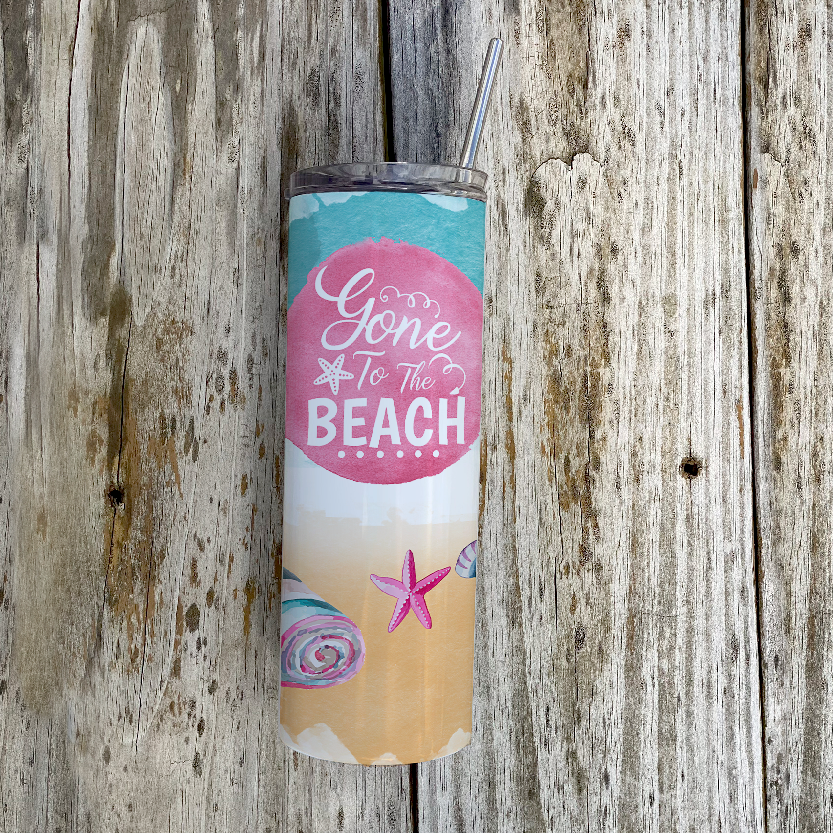 Vacation Collection (Gone To The Beach) 20 Oz Stainless Steel Travel Tumbler with Straw SSTUMW0084