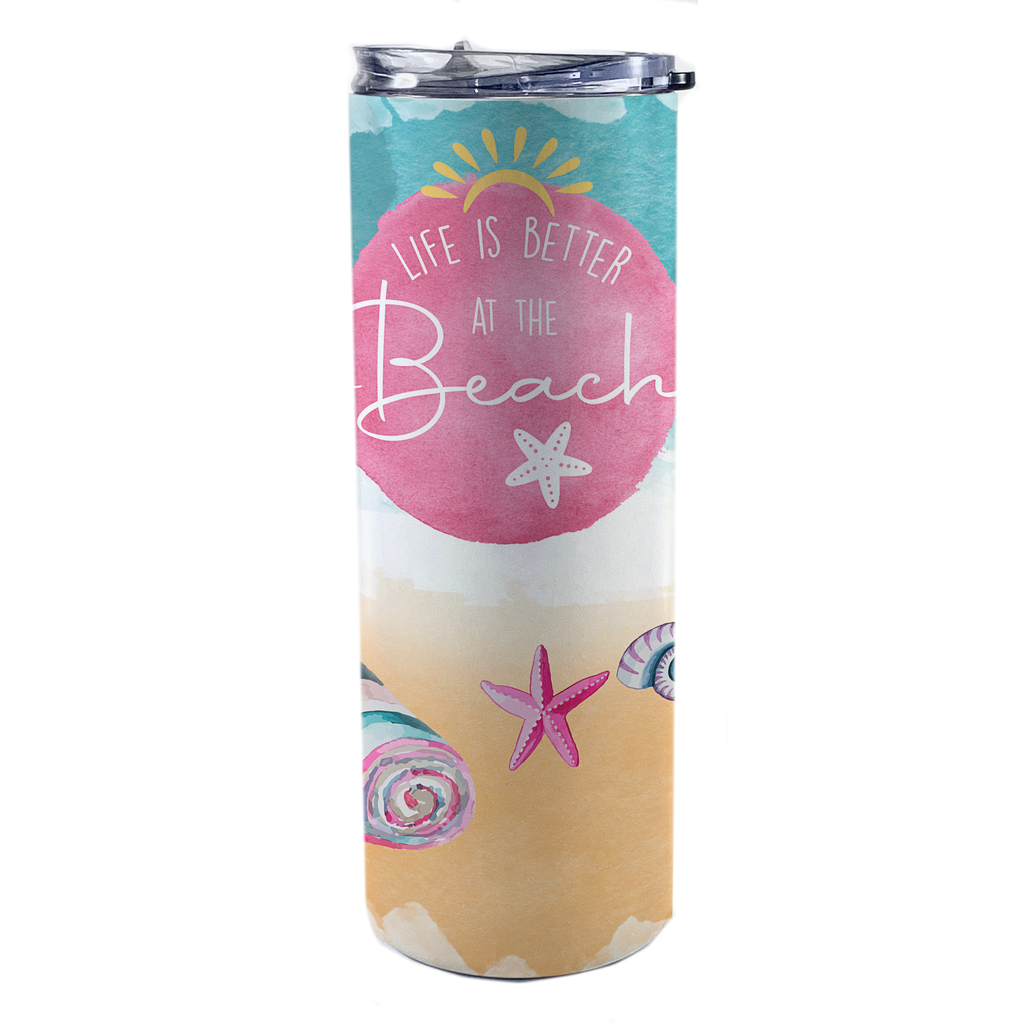 Vacation Collection (Life Is Better At The Beach 2) 20 Oz Stainless Steel Travel Tumbler with Straw SSTUMW0088