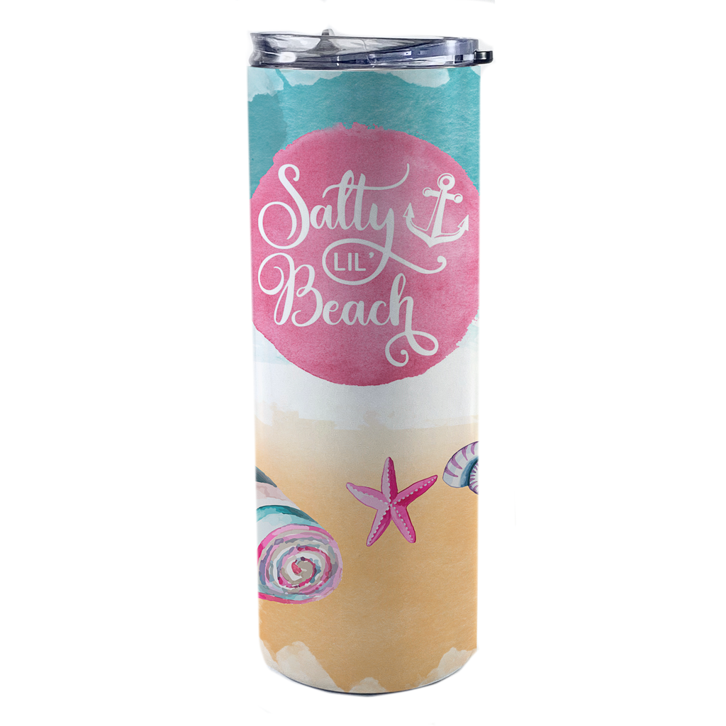 Vacation Collection (Salty Lil Beach) 20 Oz Stainless Steel Travel Tumbler with Straw SSTUMW0089