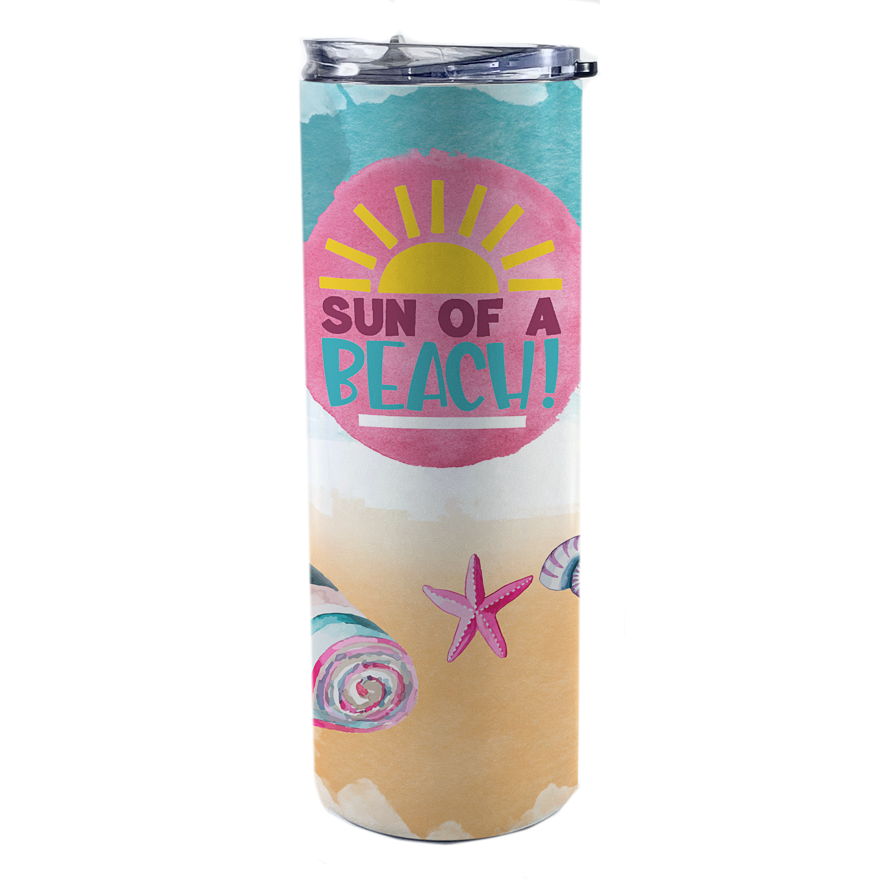 Vacation Collection (Sun of a Beach) 20 Oz Stainless Steel Travel Tumbler with Straw SSTUMW0090