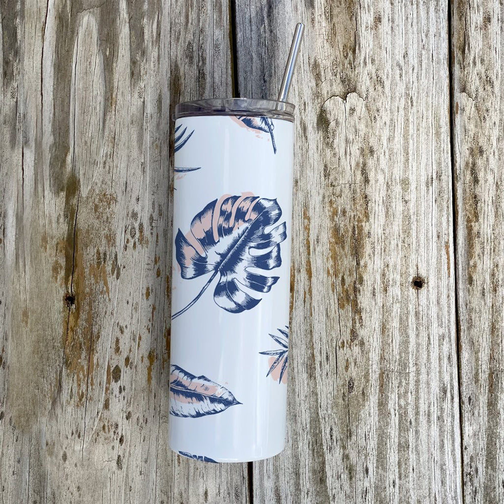 Trend Setters Originals (Neutral Palms) 20 Oz Stainless Steel Travel Tumbler with Straw SSTUMW0094