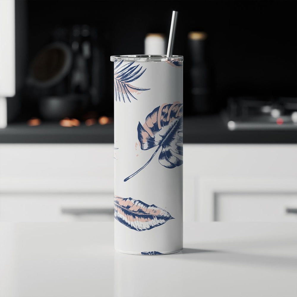 Trend Setters Originals (Neutral Palms) 20 Oz Stainless Steel Travel Tumbler with Straw SSTUMW0094