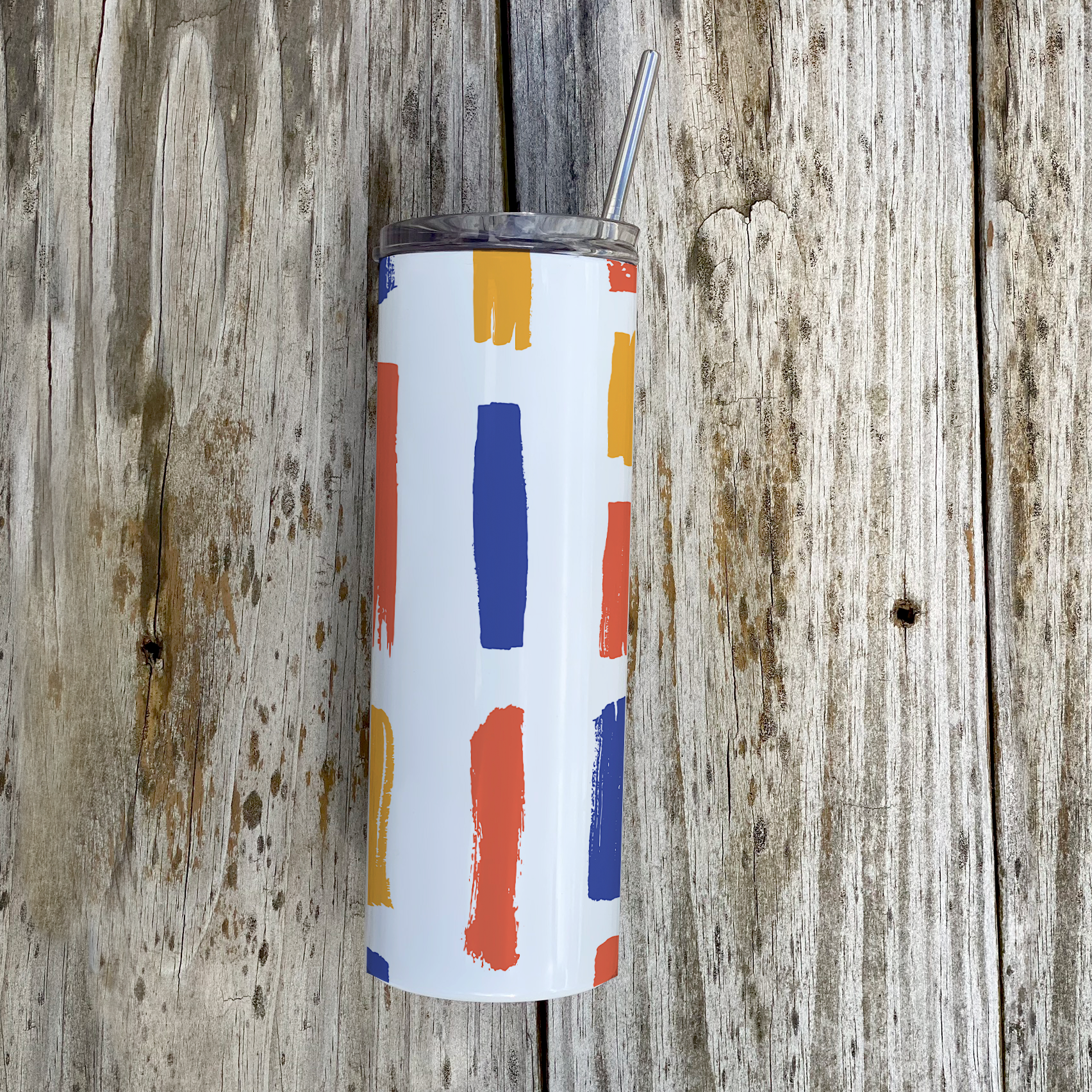 Trend Setters Originals (Paint Strokes) 20 Oz Stainless Steel Travel Tumbler with Straw