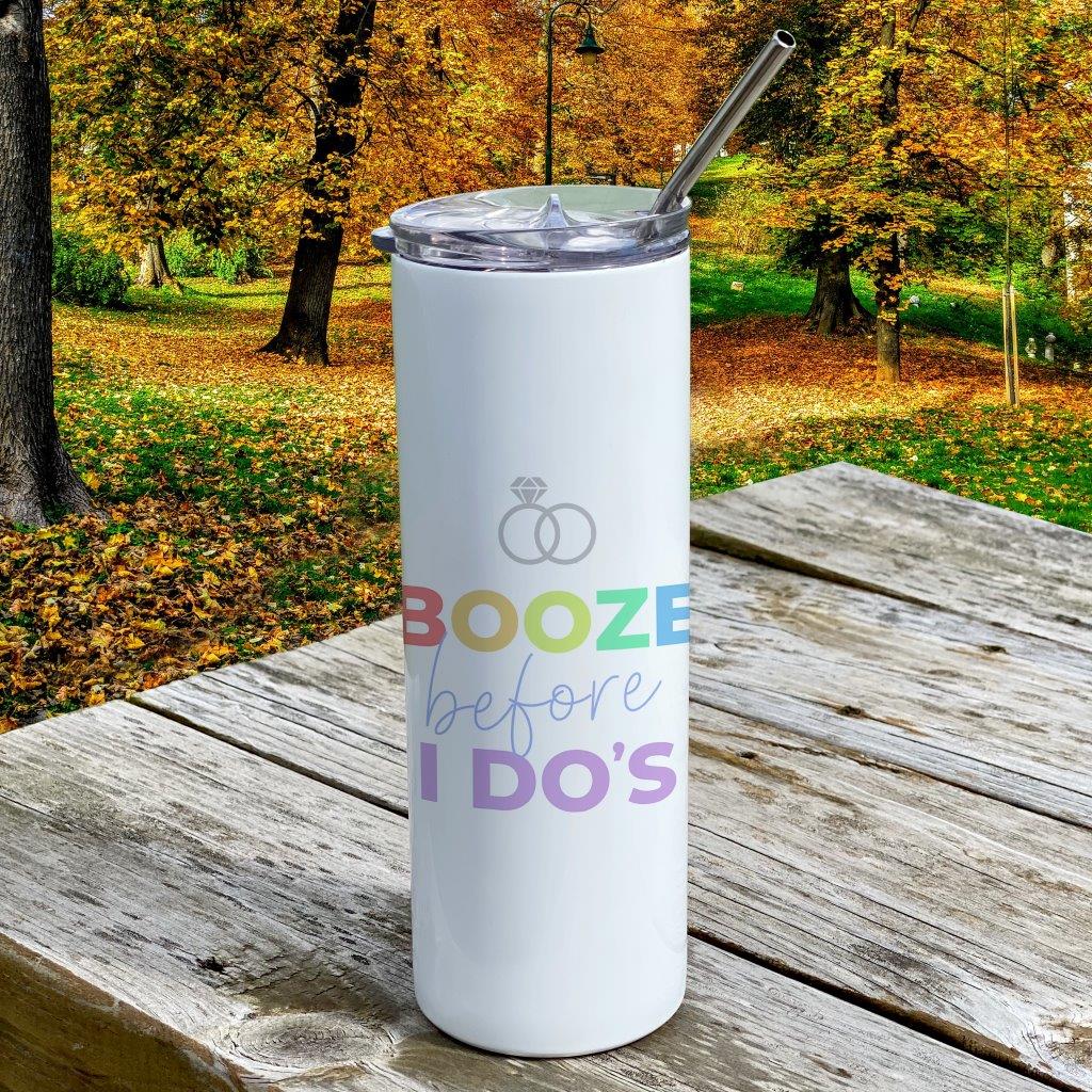 Bridal Party Collection (Booze Before I Dos) 20 Oz Stainless Steel Travel Tumbler with Straw SSTUMW0099