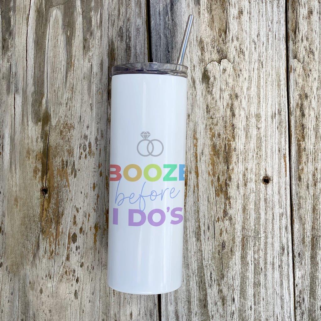 Bridal Party Collection (Booze Before I Dos) 20 Oz Stainless Steel Travel Tumbler with Straw SSTUMW0099