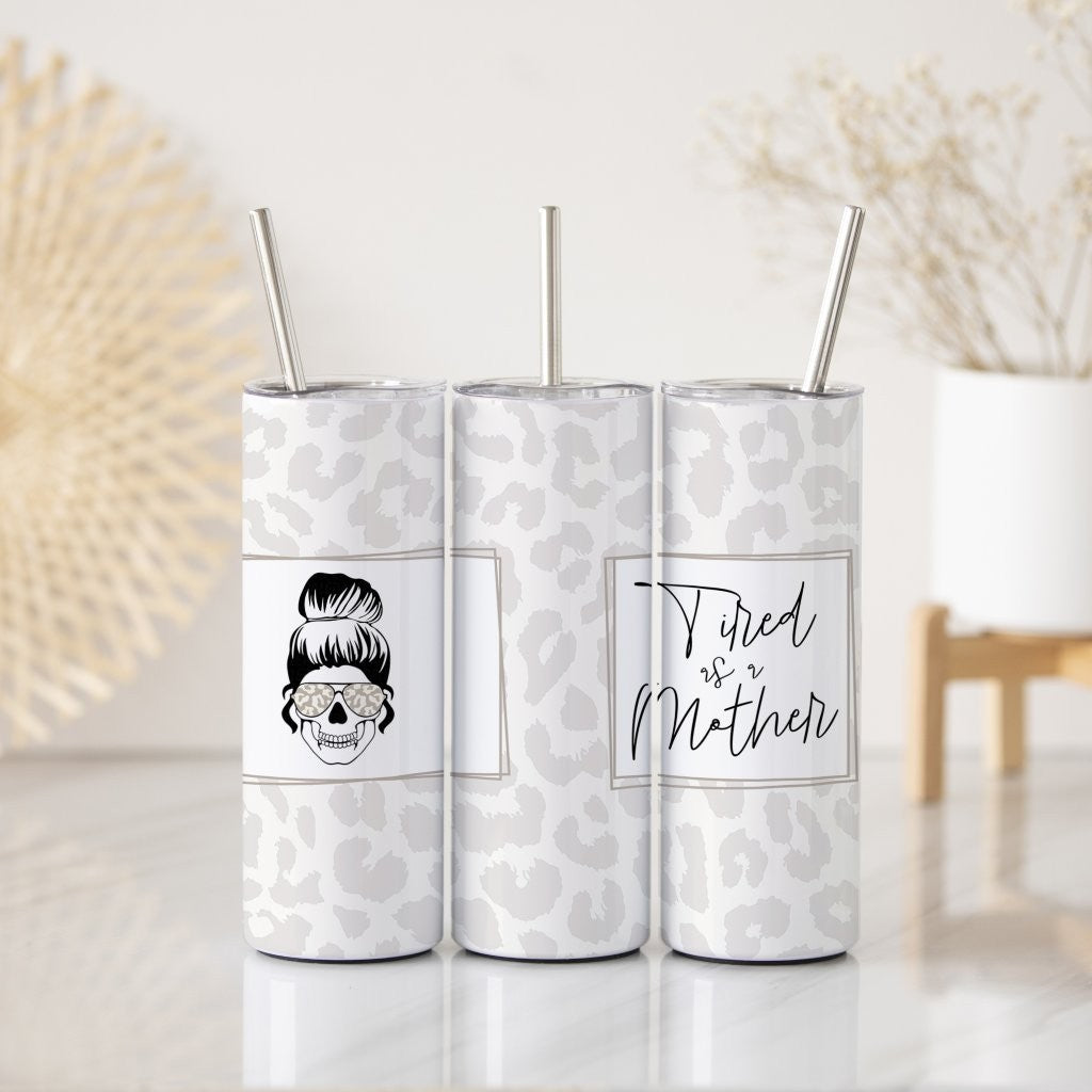 Parent Collection (Tired as a Mother) 20 Oz Stainless Steel Travel Tumbler with Straw SSTUMW0101