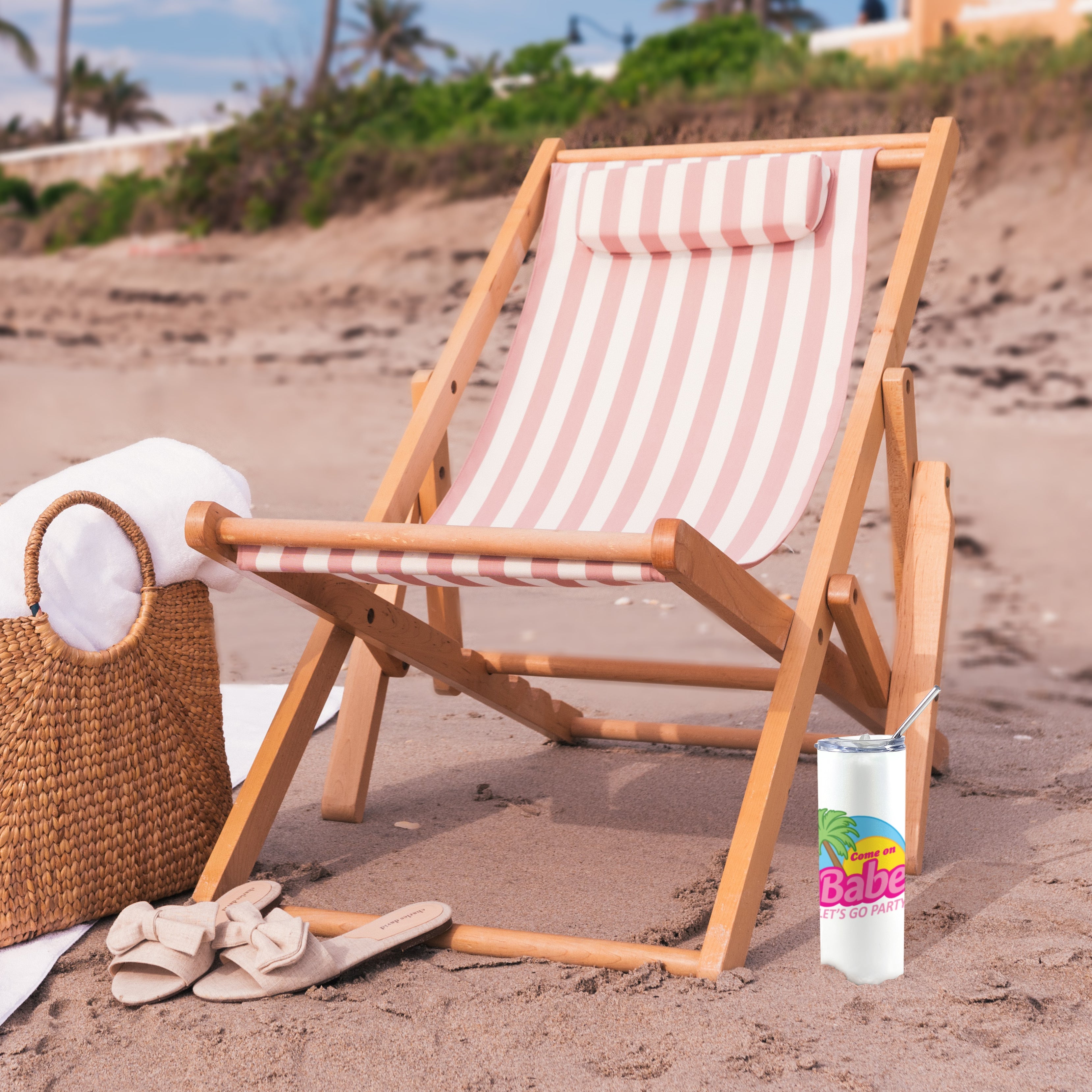 Bridal Collection (Come On Babe, Let's Go Party - Personalized) 20 oz Stainless Steel Travel Tumbler with Straw