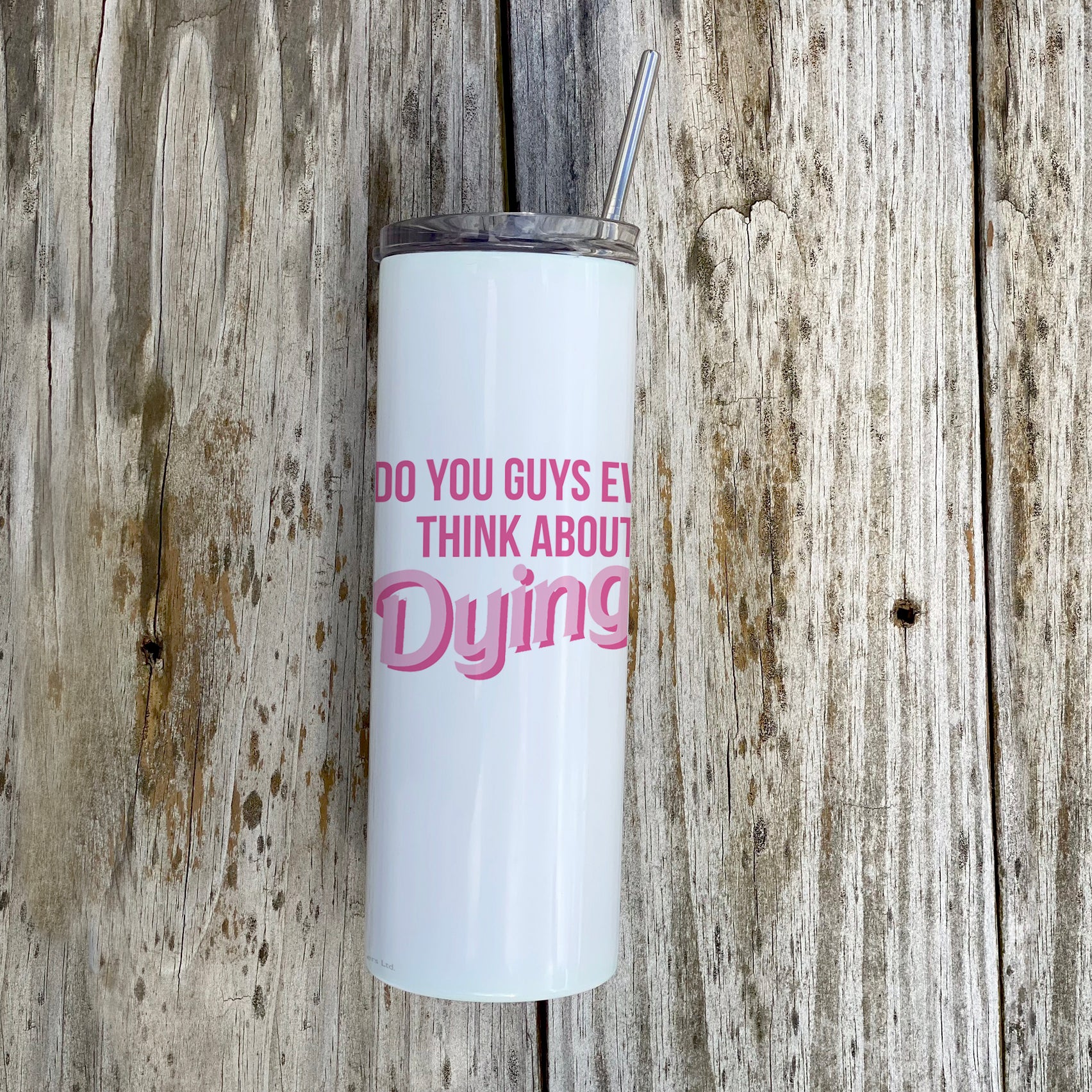 Trend Setters Originals (Do You Guys Ever Think About Dying) 20oz Stainless Steel Tumbler with Straw