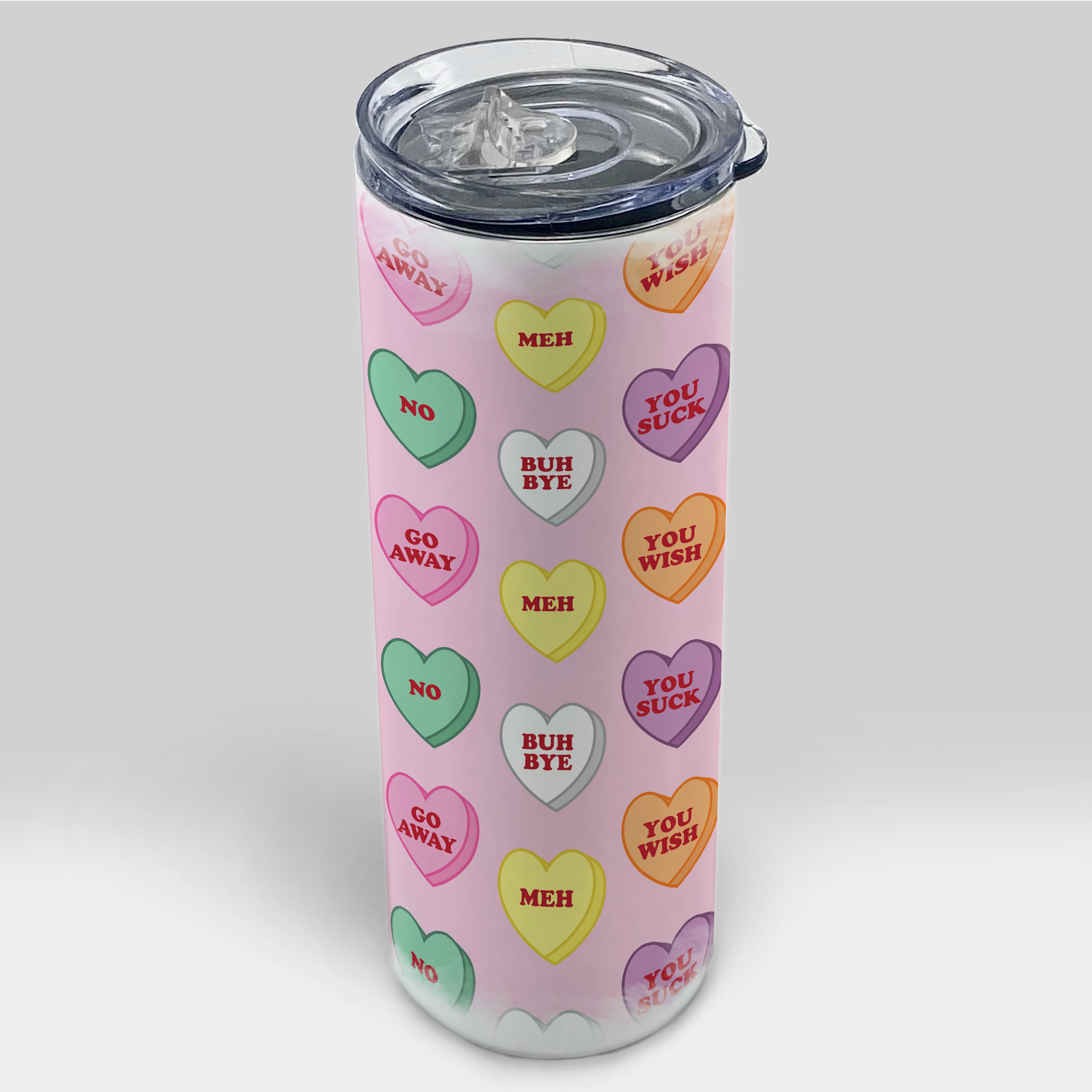 Valentines Day Collection (Anti-Valentine Hearts) 20 oz Stainless Steel Travel White Tumbler with Straw SSTUMW0146