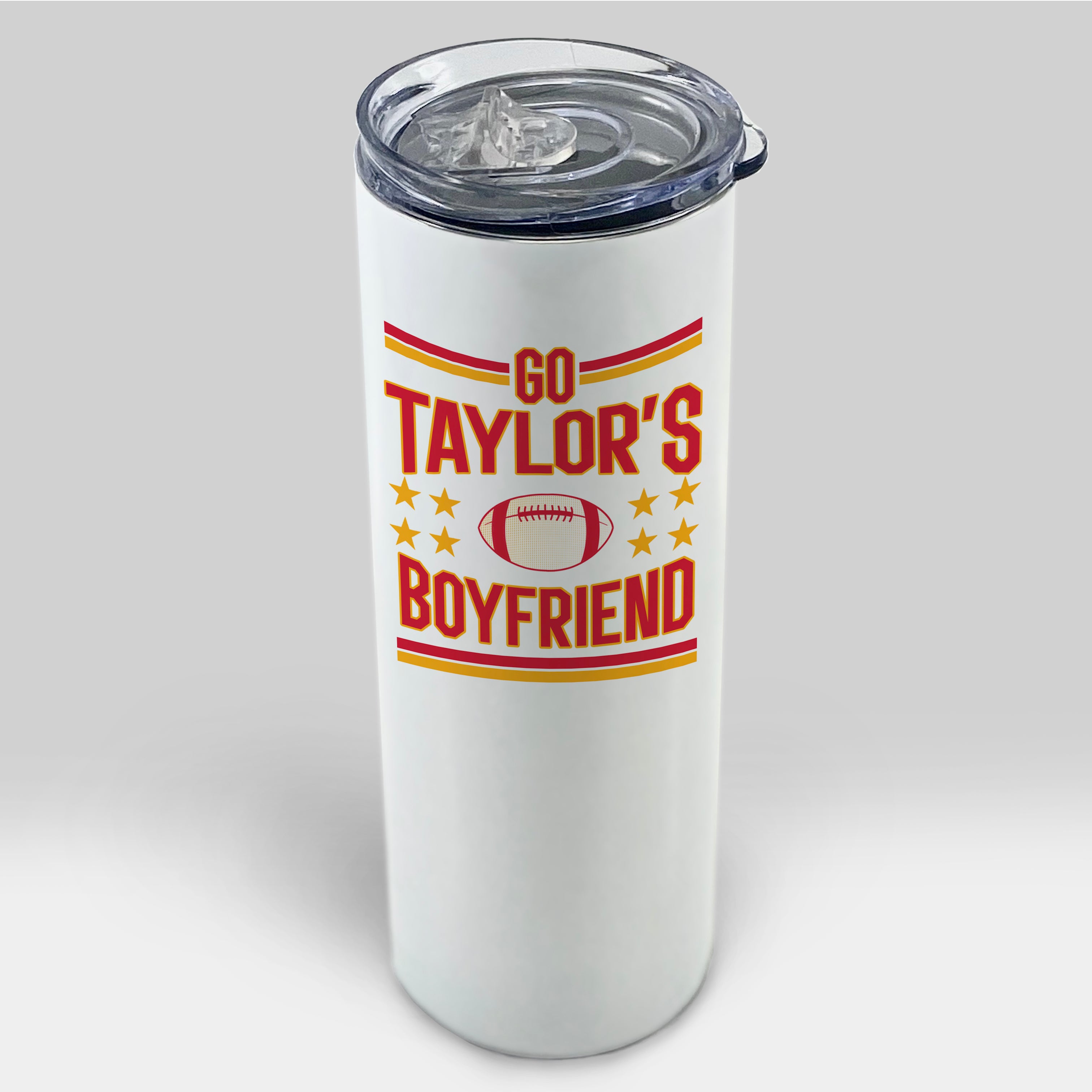 Sports Collection (Go Taylors Boyfriend) 20 oz Stainless Steel Travel White Tumbler with Straw SSTUMW0151