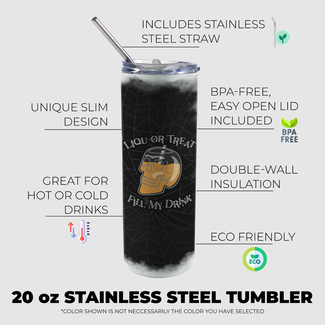 Trend Setters Originals (Liquor Treat) 20 oz Stainless Steel Travel Tumbler with Straw SSTUMW0166