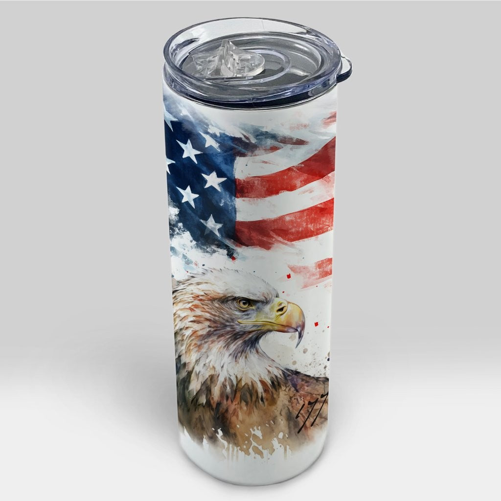 Trend Setters Original (America’s 250th) 20 oz Stainless Steel Travel White Tumbler with Straw SSTUMW0173