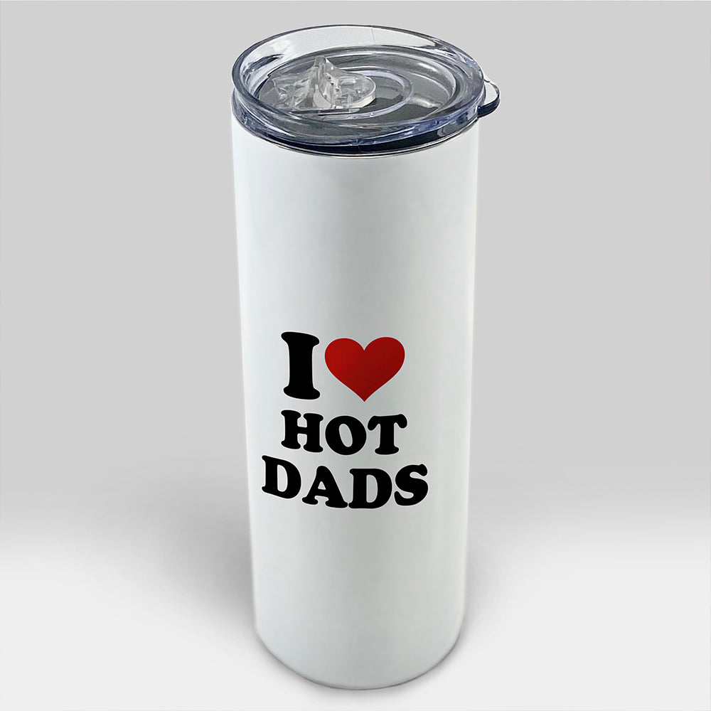 Trend Setters Original (I Heart Hot Dads) 20 oz Stainless Steel Travel White Tumbler with Straw SSTUMW0176