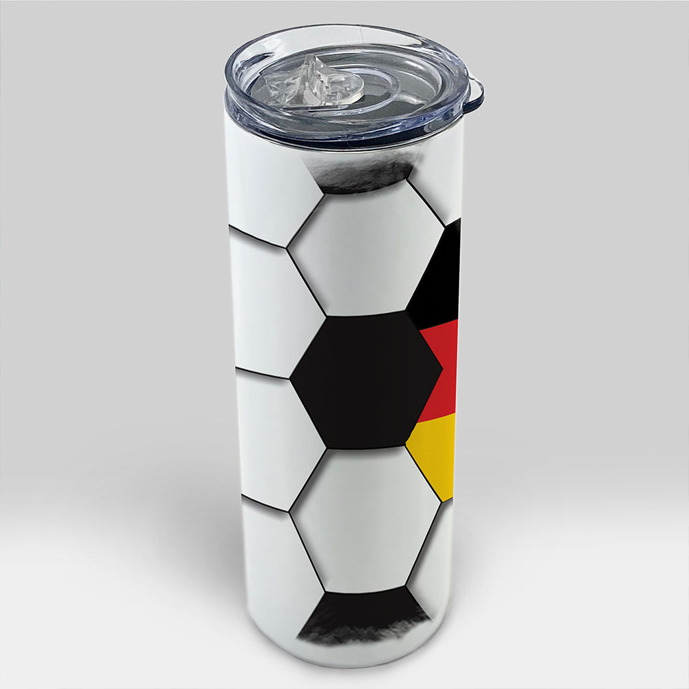 Trend Setters Original (Soccer Flag) Personalized 20 oz Stainless Steel Travel White Tumbler with Straw SSTUMW0179