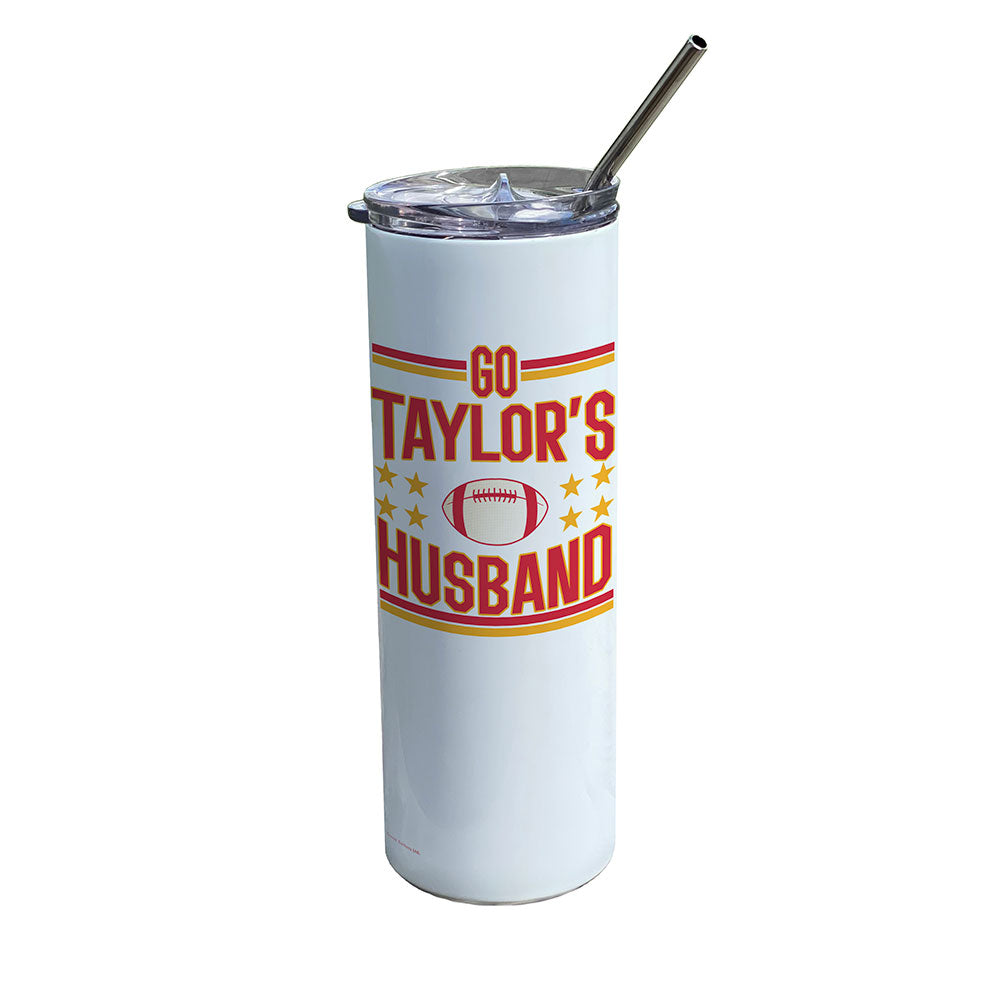 Trend Setters Original (Go Taylor’s Husband) 20 oz Stainless Steel Travel White Tumbler with Straw SSTUMW0182