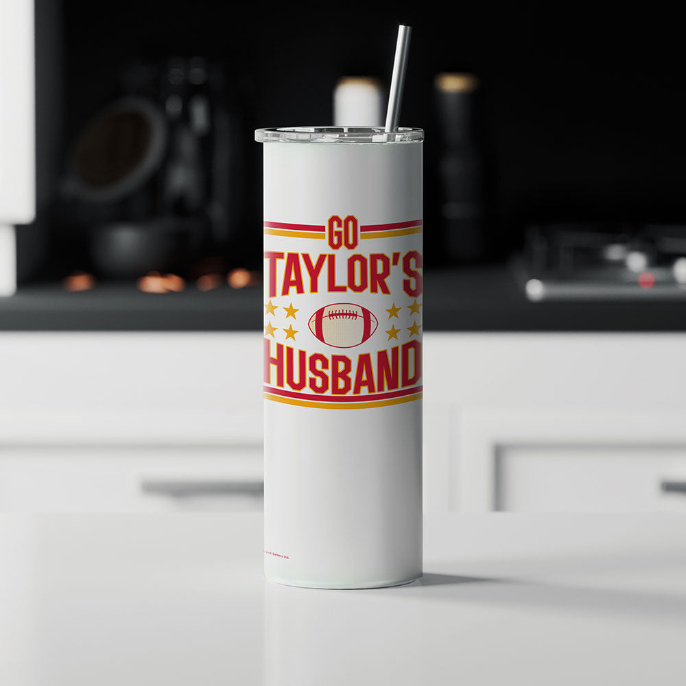 Trend Setters Original (Go Taylor’s Husband) 20 oz Stainless Steel Travel White Tumbler with Straw SSTUMW0182