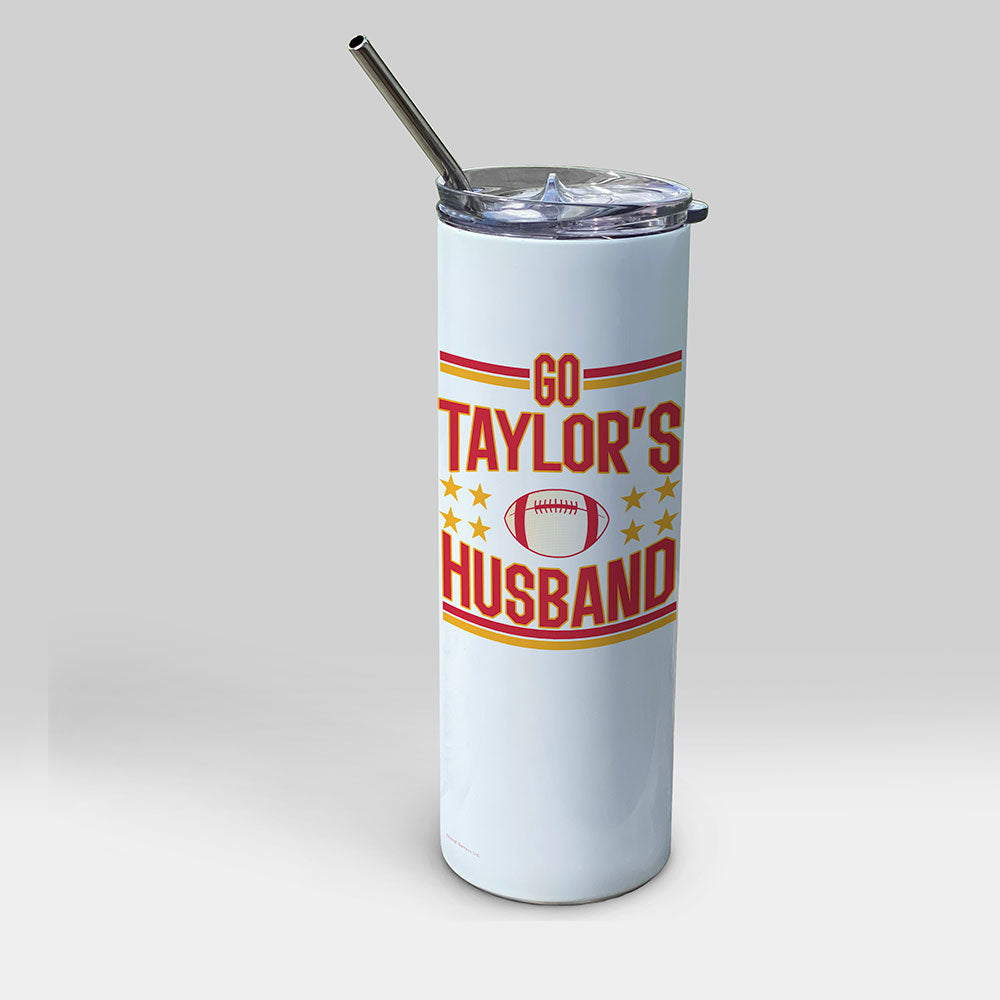 Trend Setters Original (Go Taylor’s Husband) 20 oz Stainless Steel Travel White Tumbler with Straw SSTUMW0182