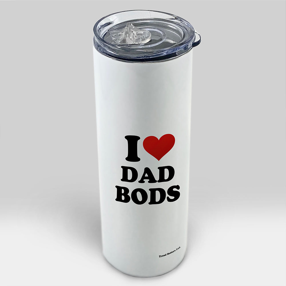Trend Setters Original (I Heart Dad Bods) 20 oz Stainless Steel Travel White Tumbler with Straw SSTUMW0180