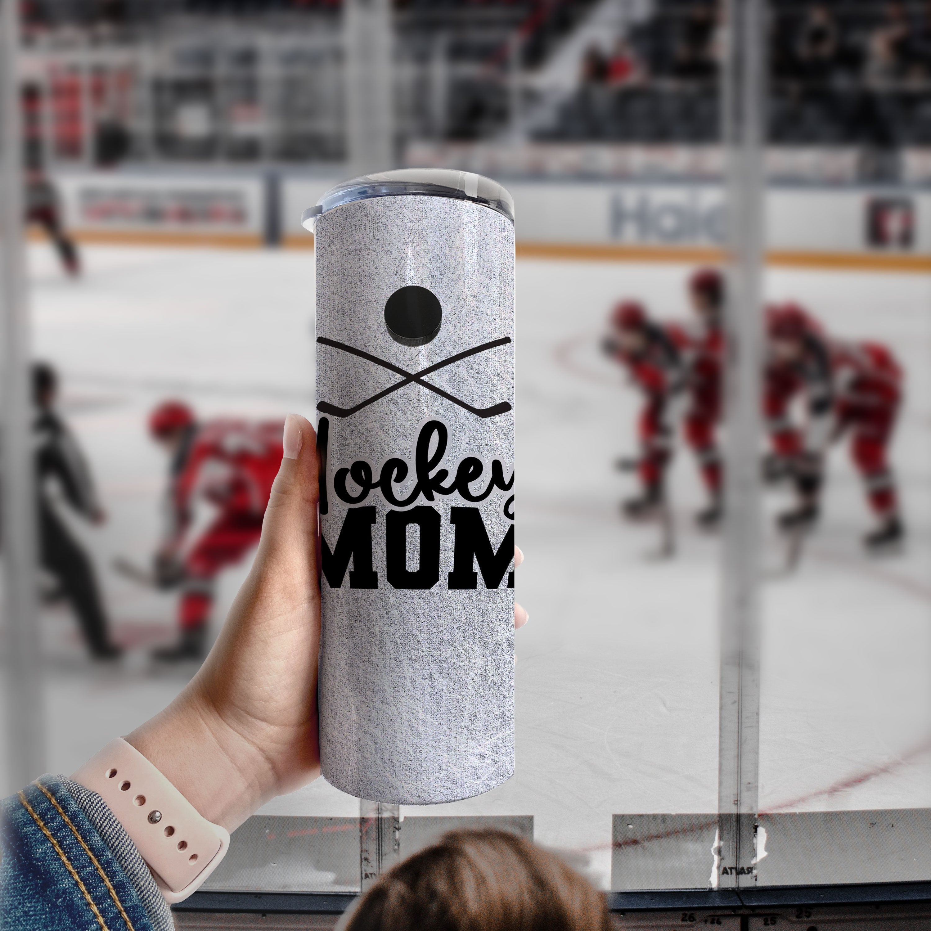 Sports Collection (Hockey Mom - Personalized) 20 oz Stainless Steel Travel Tumbler with Straw