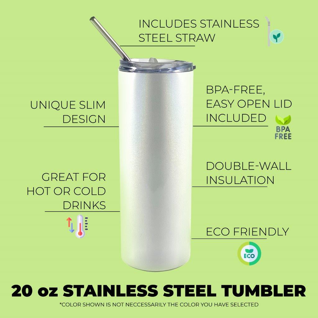 Trend Setters Original (Acadia) 20 Oz Stainless Steel Iridescent Travel Tumbler with Straw