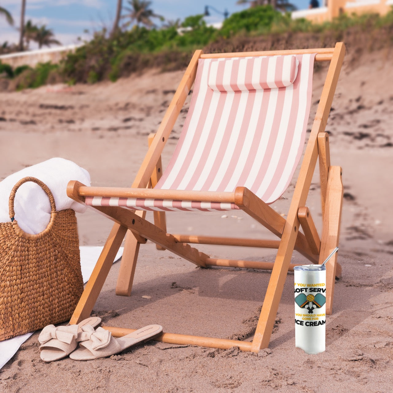 Trend Setters Originals (Soft Serve Pickleball) 20 Oz Stainless Steel Travel Tumbler with Straw SSTUMWHIS0119