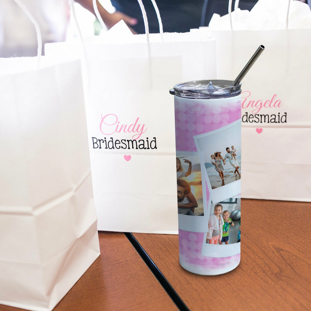 Trend Setters Original (Polaroid Picture) Personalized 20 oz Stainless Steel Travel White Tumbler with Straw SSTUMWU0153