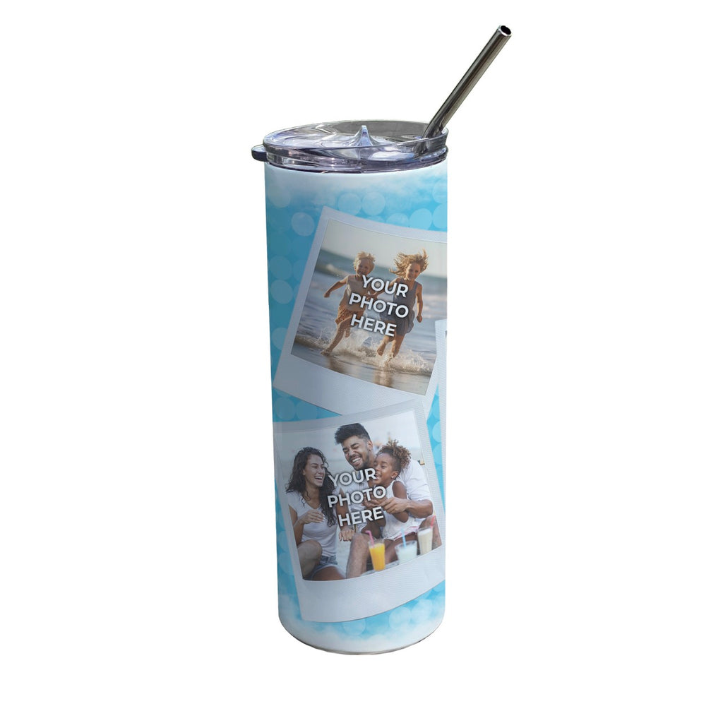 Trend Setters Original (Polaroid Picture) Personalized 20 oz Stainless Steel Travel White Tumbler with Straw SSTUMWU0153