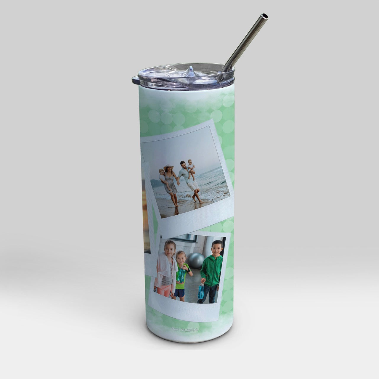 Trend Setters Original (Polaroid Picture) Personalized 20 oz Stainless Steel Travel White Tumbler with Straw SSTUMWU0153