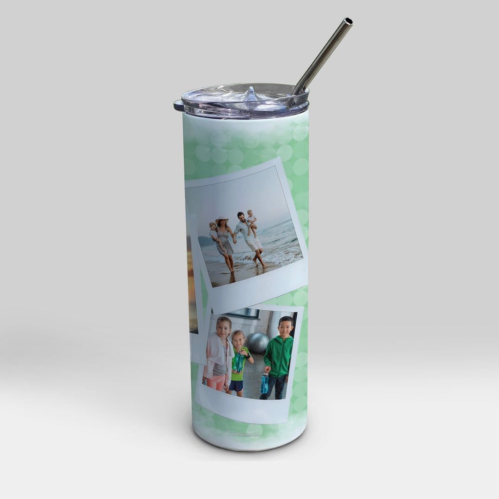 Trend Setters Original (Polaroid Picture) Personalized 20 oz Stainless Steel Travel White Tumbler with Straw SSTUMWU0153