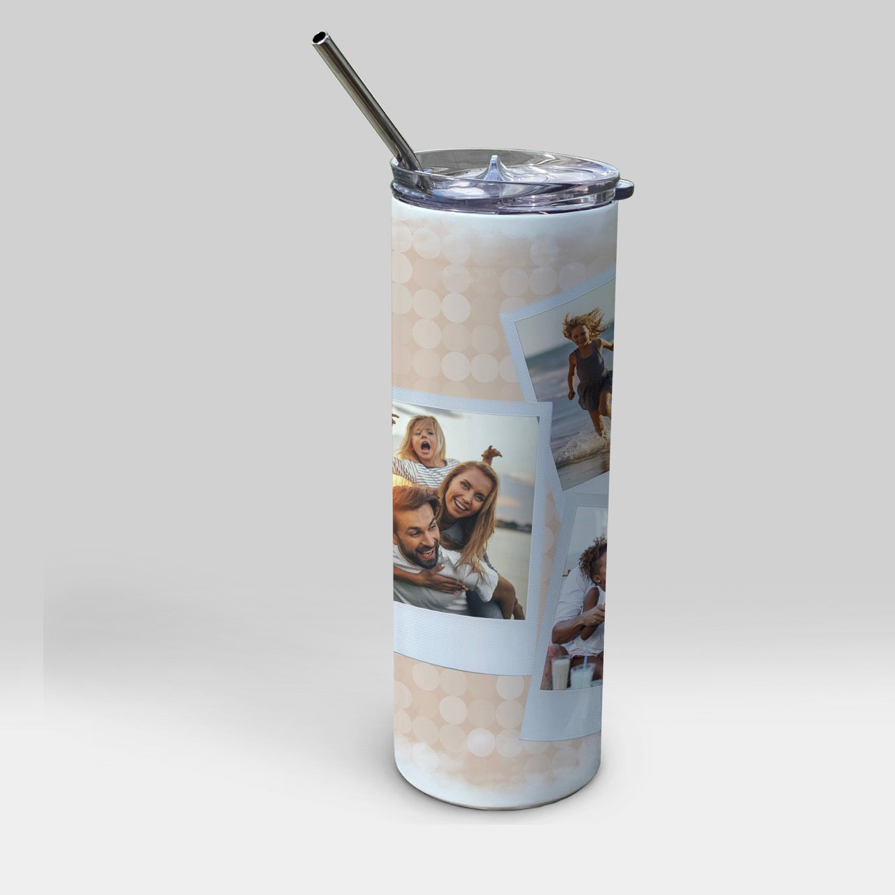 Trend Setters Original (Polaroid Picture) Personalized 20 oz Stainless Steel Travel White Tumbler with Straw SSTUMWU0153